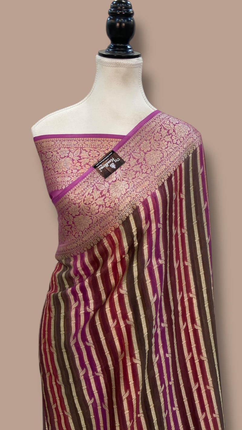 Pure Chiffon Khaddi Banarasi Saree - The Handlooms