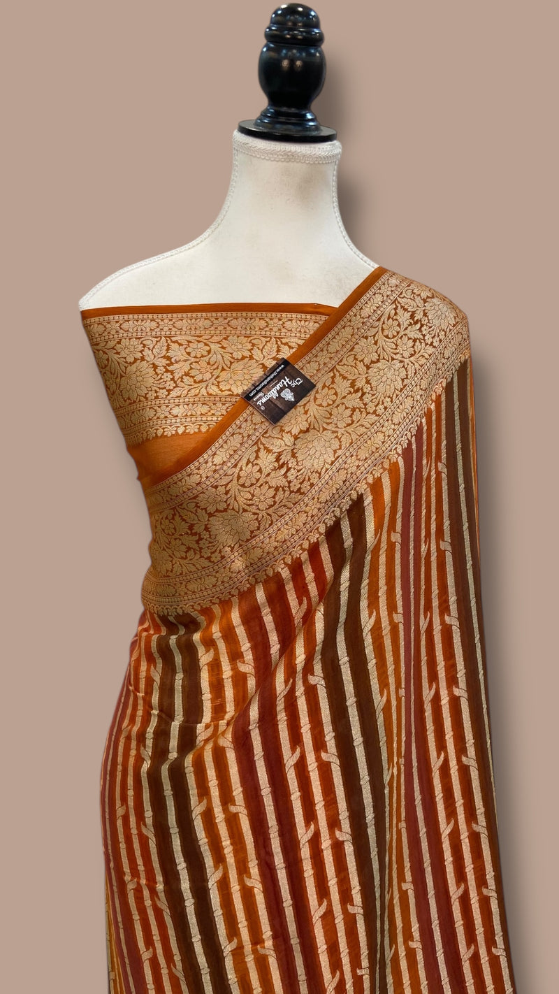 Pure Chiffon Khaddi Banarasi Saree - The Handlooms