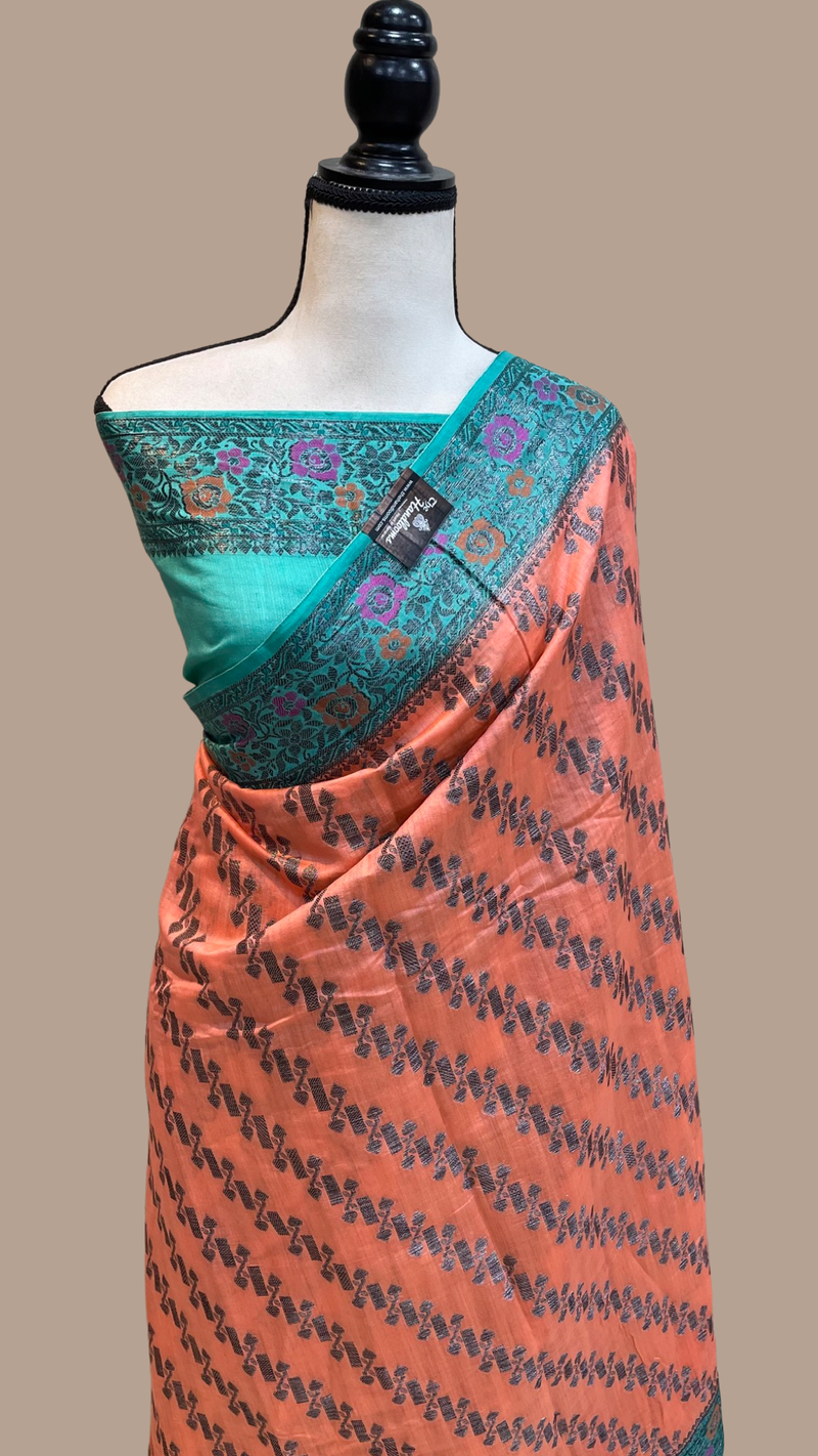 Pure Chiniya Silk Handloom Banarasi Saree - The Handlooms