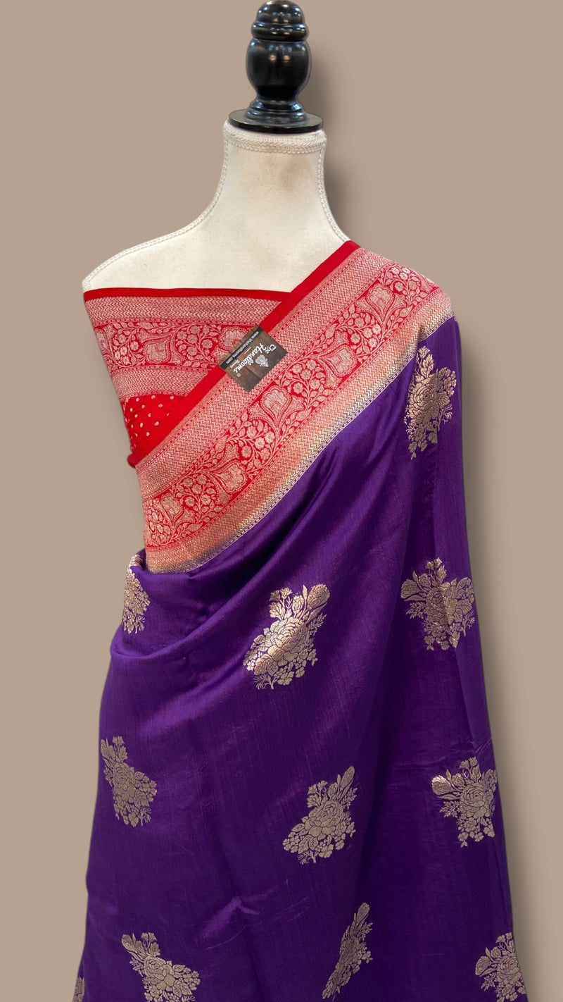 Pure Chiniya Silk Handloom Banarasi Saree - The Handlooms