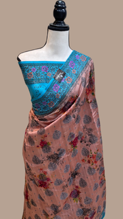 Pure Chiniya Silk Handloom Banarasi Saree Digital Print - The Handlooms