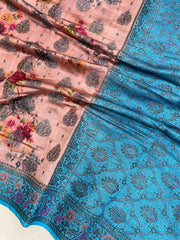 Pure Chiniya Silk Handloom Banarasi Saree Digital Print - The Handlooms