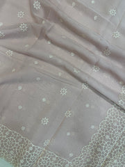 Pure Georgette Chikankari Handloom Banarasi Saree - The Handlooms