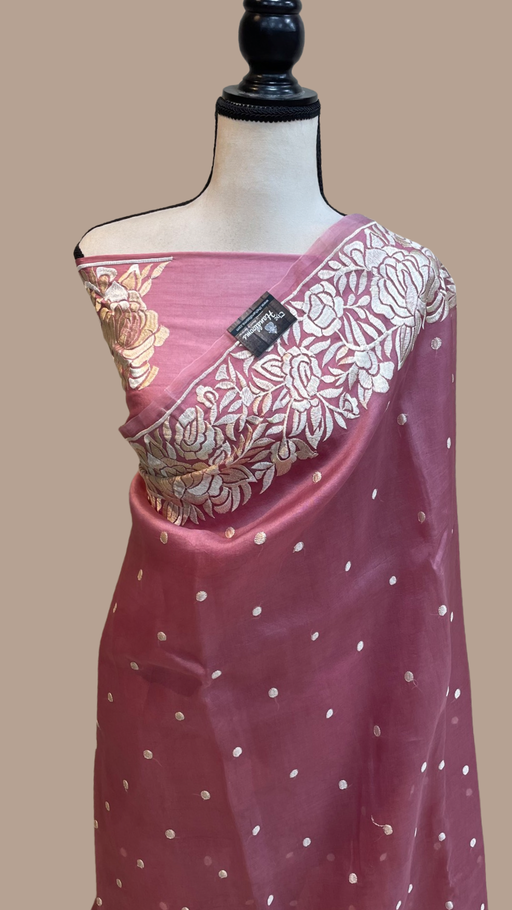 Pure Organza Chikankari Handloom Banarasi Saree - The Handlooms