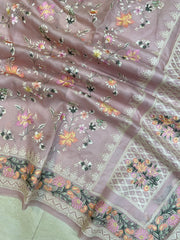 Pure Organza Chikankari Handloom Banarasi Saree - The Handlooms