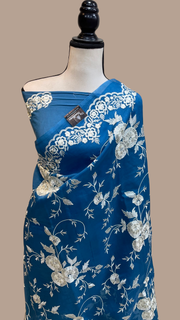 Pure Organza Chikankari Handloom Banarasi Saree - The Handlooms