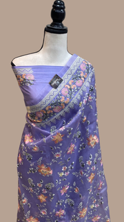 Pure Organza Chikankari Handloom Banarasi Saree - The Handlooms