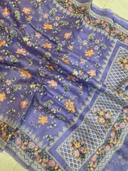 Pure Organza Chikankari Handloom Banarasi Saree - The Handlooms