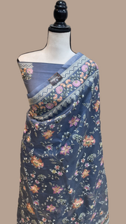 Pure Organza Chikankari Handloom Banarasi Saree - The Handlooms