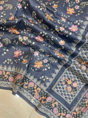 Pure Organza Chikankari Handloom Banarasi Saree - The Handlooms