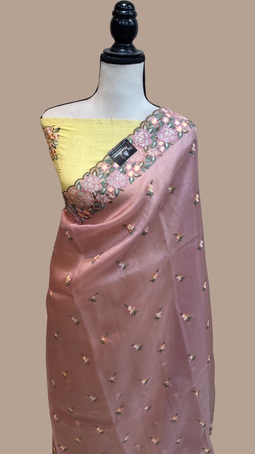 Pure Organza Chikankari Handloom Banarasi Saree - The Handlooms