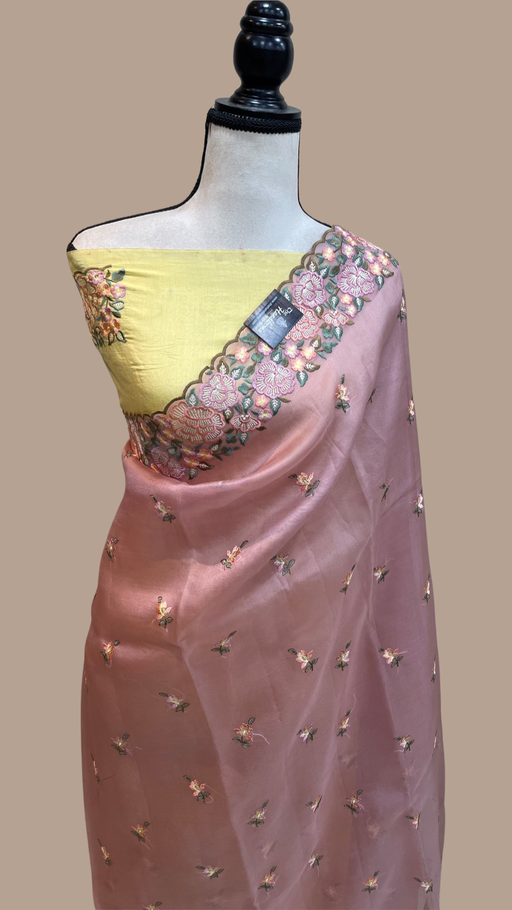 Pure Organza Chikankari Handloom Banarasi Saree - The Handlooms