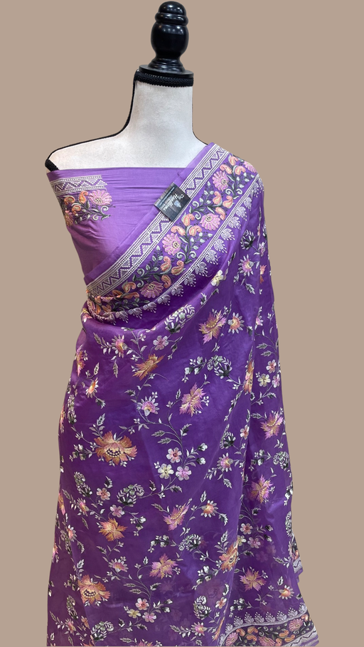 Pure Organza Chikankari Handloom Banarasi Saree - The Handlooms