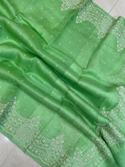 Pure Organza Chikankari Handloom Banarasi Saree - The Handlooms