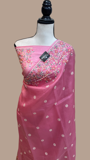 Pure Organza Chikankari Handloom Banarasi Saree - The Handlooms