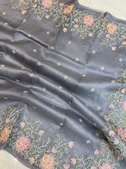 Pure Organza Chikankari Handloom Banarasi Saree - The Handlooms