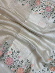 Pure Organza Chikankari Handloom Banarasi Saree - The Handlooms