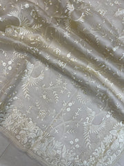 Pure Organza Chikankari Handloom Banarasi Saree - The Handlooms