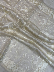 Pure Organza Chikankari Handloom Banarasi Saree - The Handlooms