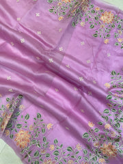 Pure Organza Chikankari Handloom Banarasi Saree - The Handlooms