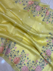 Pure Organza Chikankari Handloom Banarasi Saree - The Handlooms