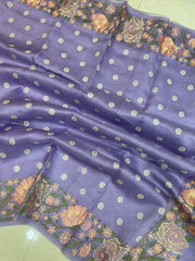 Pure Organza Chikankari Handloom Banarasi Saree - The Handlooms