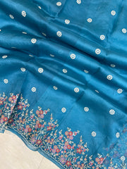 Pure organza Chikankari Handloom Banarasi Saree - The Handlooms