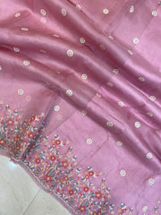 Pure organza Chikankari Handloom Banarasi Saree - The Handlooms