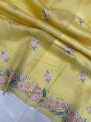 Pure organza Chikankari Handloom Banarasi Saree - The Handlooms