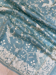 Pure organza Chikankari Handloom Banarasi Saree - The Handlooms
