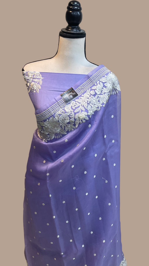 Pure organza Chikankari Handloom Banarasi Saree - The Handlooms