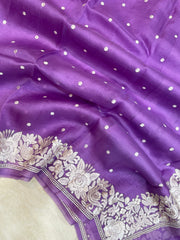 Pure organza Chikankari Handloom Banarasi Saree - The Handlooms
