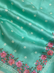 Pure organza Chikankari Handloom Banarasi Saree - The Handlooms