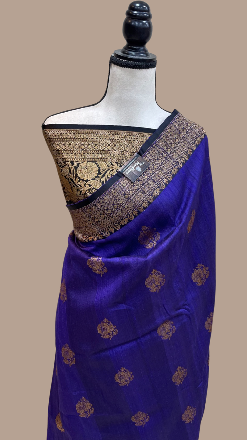 Pure Tussar Silk Handloom Banarasi Saree - The Handlooms