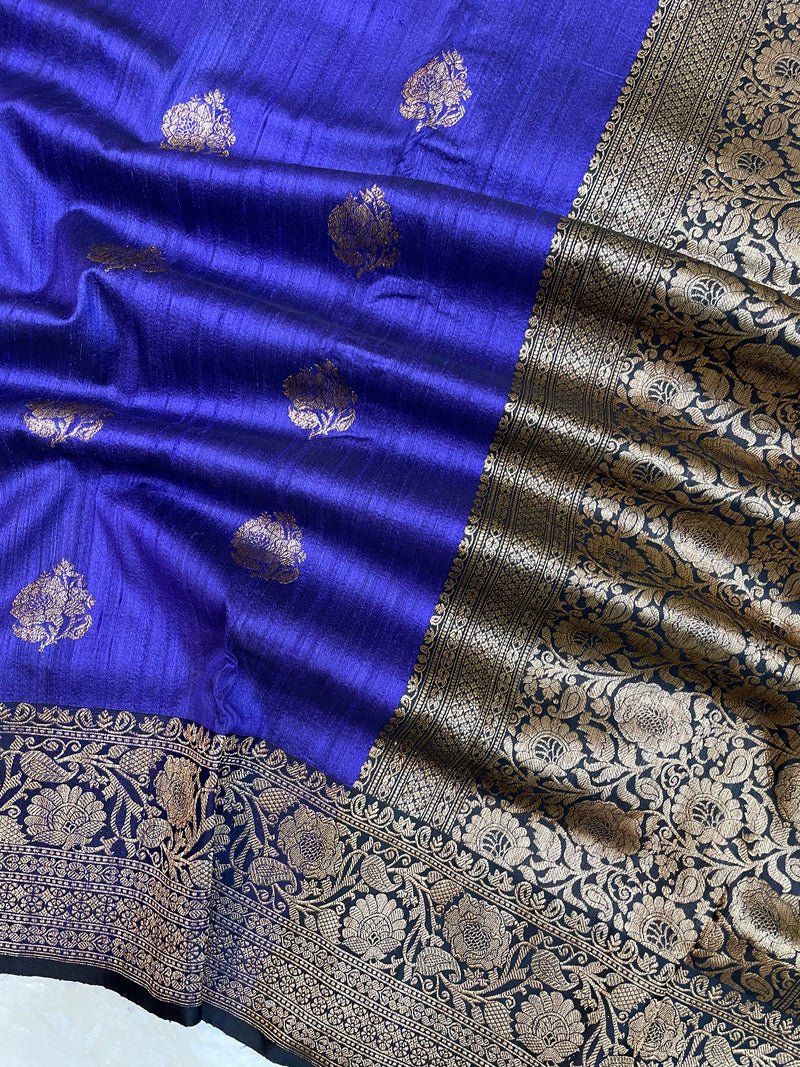 Pure Tussar Silk Handloom Banarasi Saree - The Handlooms