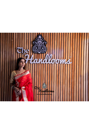 Red Pure Kora Handloom Banarasi Saree - The Handlooms