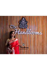 Red Pure Kora Handloom Banarasi Saree - The Handlooms