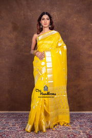 Yellow Pure Kora Handloom Banarasi Saree - The Handlooms