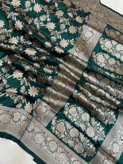 Pure Katan Silk Banarasi Handloom Saree - All Over Jaal Work - The Handlooms