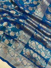 Pure Katan Silk Banarasi Handloom Saree - All Over Jaal Work - The Handlooms