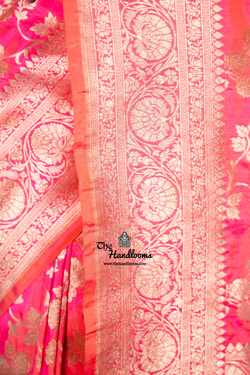 Pure Katan Silk Banarasi Handloom Saree - All Over Jaal Work - The Handlooms
