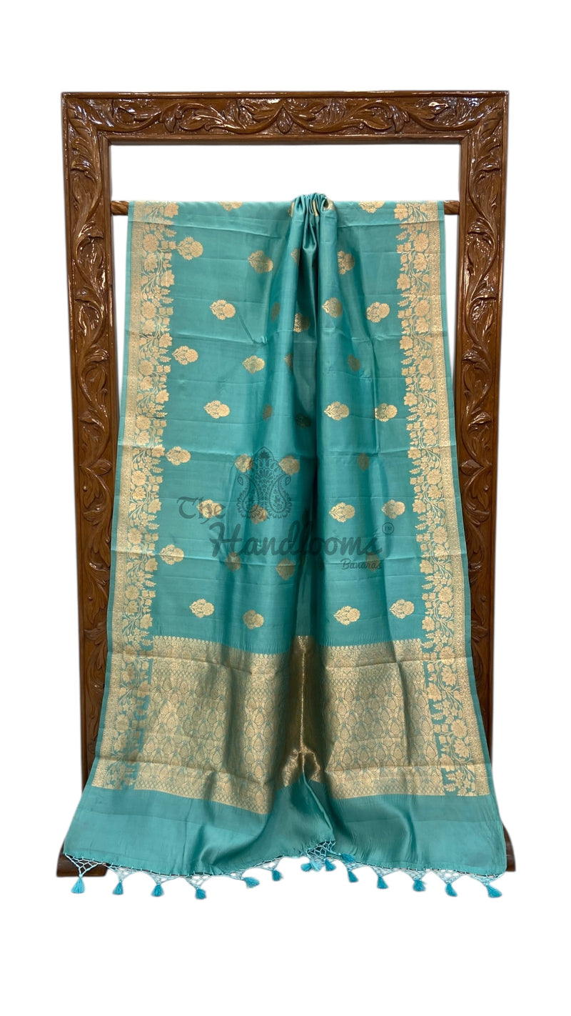 Pure Katan Silk Banarasi Handloom Saree - All over Kadua motifs - The Handlooms