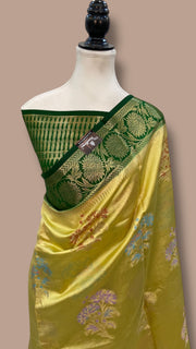 Pure Mango Silk Banarasi Handloom Saree - The Handlooms