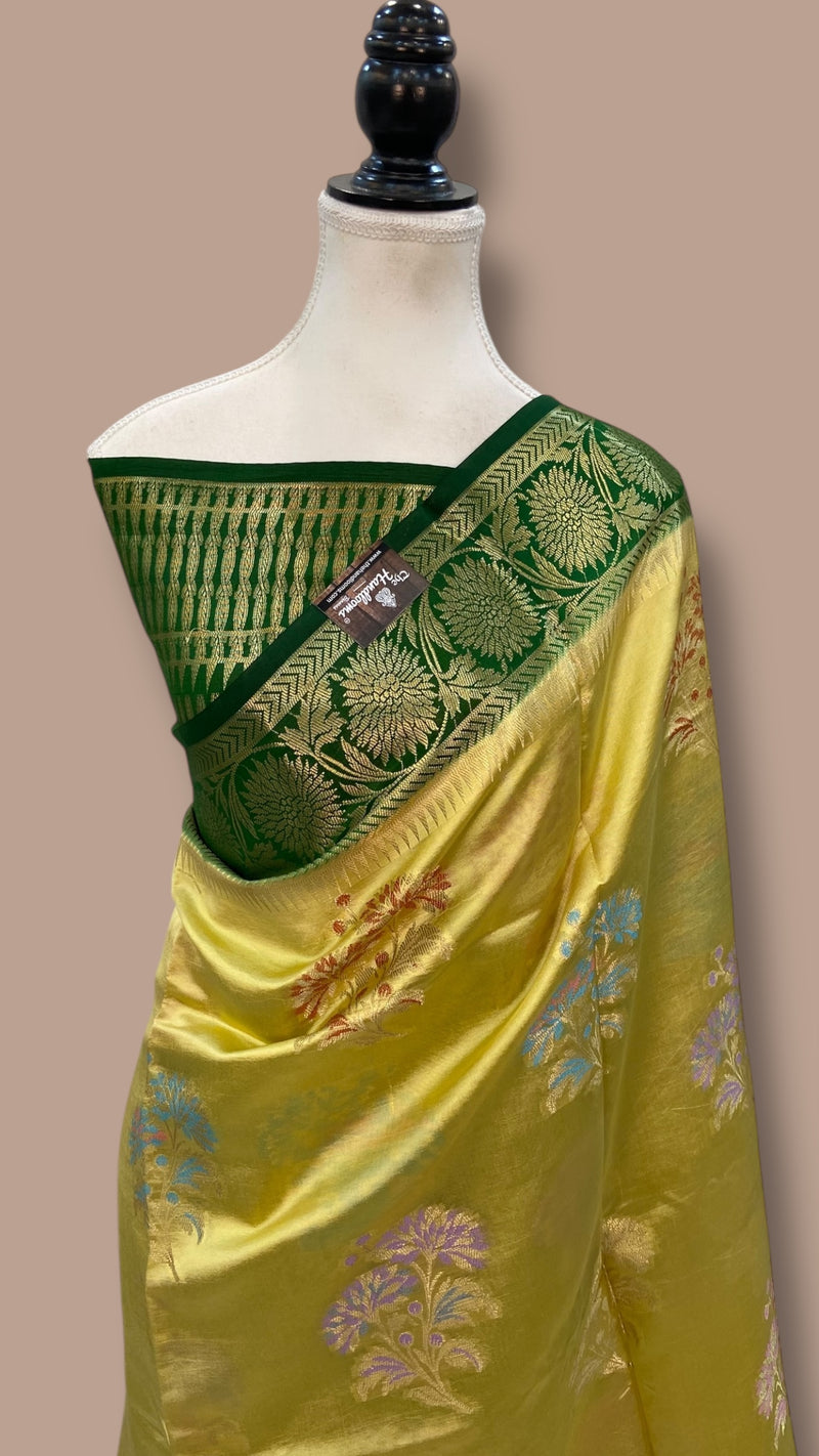 Pure Mango Silk Banarasi Handloom Saree - The Handlooms