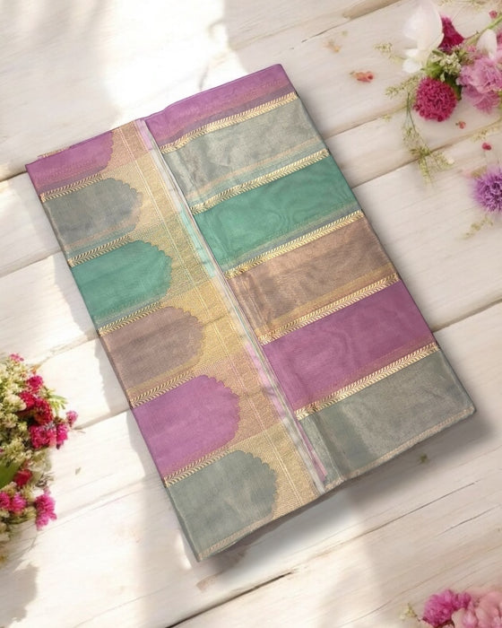 Rangkat Pure Kora Handloom Banarasi Saree