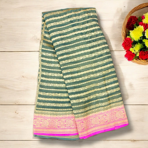Pure Khaddi Georgette Handloom Banarasi Saree - The Handlooms
