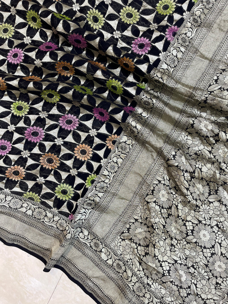 Khaddi Georgette Banarasi Saree - water zari - The Handlooms