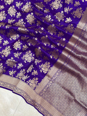 Pure Katan Silk Banarasi Handloom Saree - All over jaal work - The Handlooms