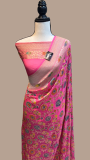 Khaddi Georgette Banarasi Saree - water zari - The Handlooms