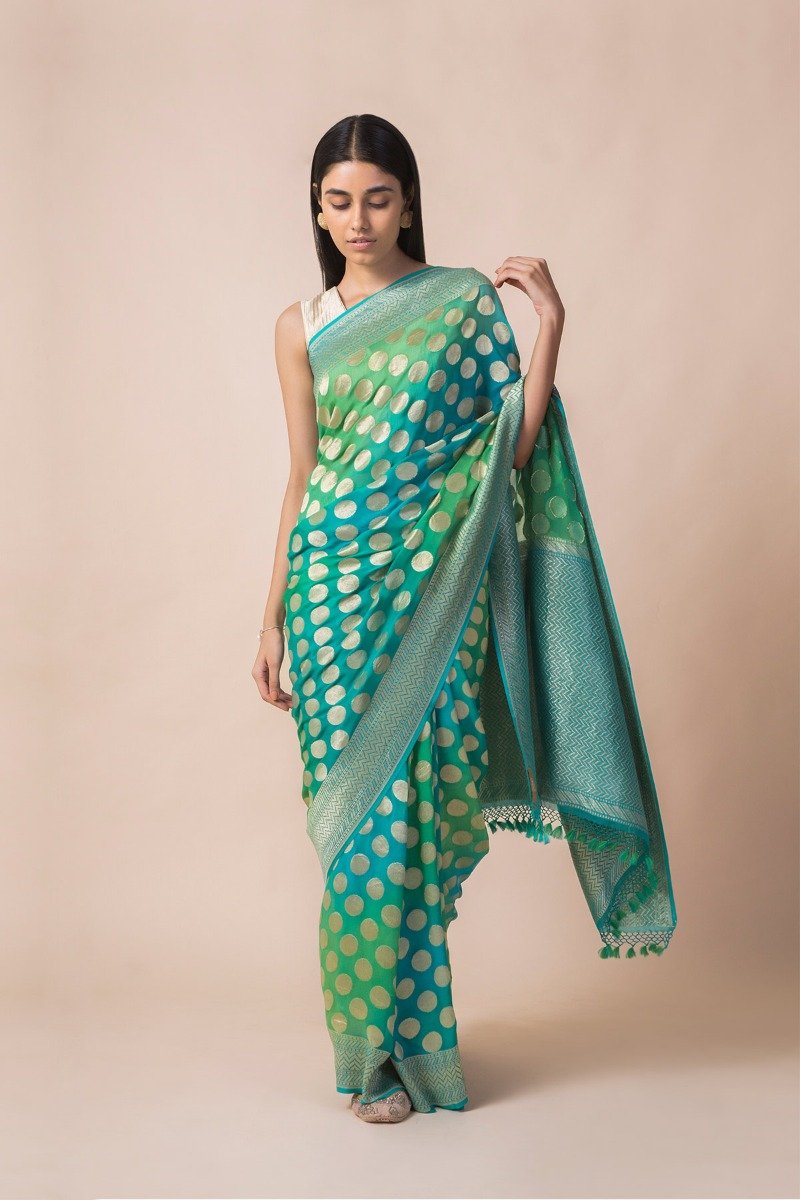 Khaddi Georgette Handloom Banarasi Saree - The Handlooms